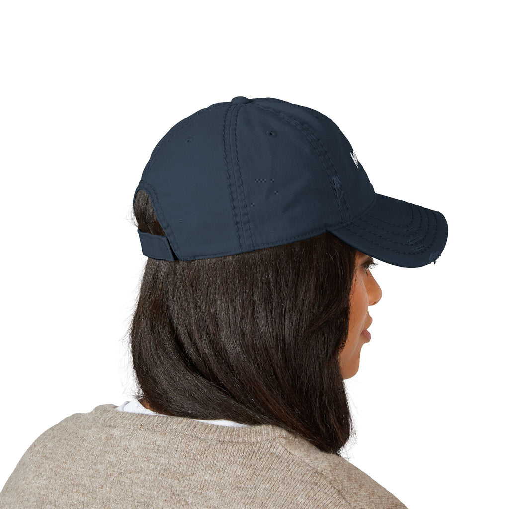 Distressed Embroidered 'Auraless' Dad Hat – Vintage Washed Baseball Cap