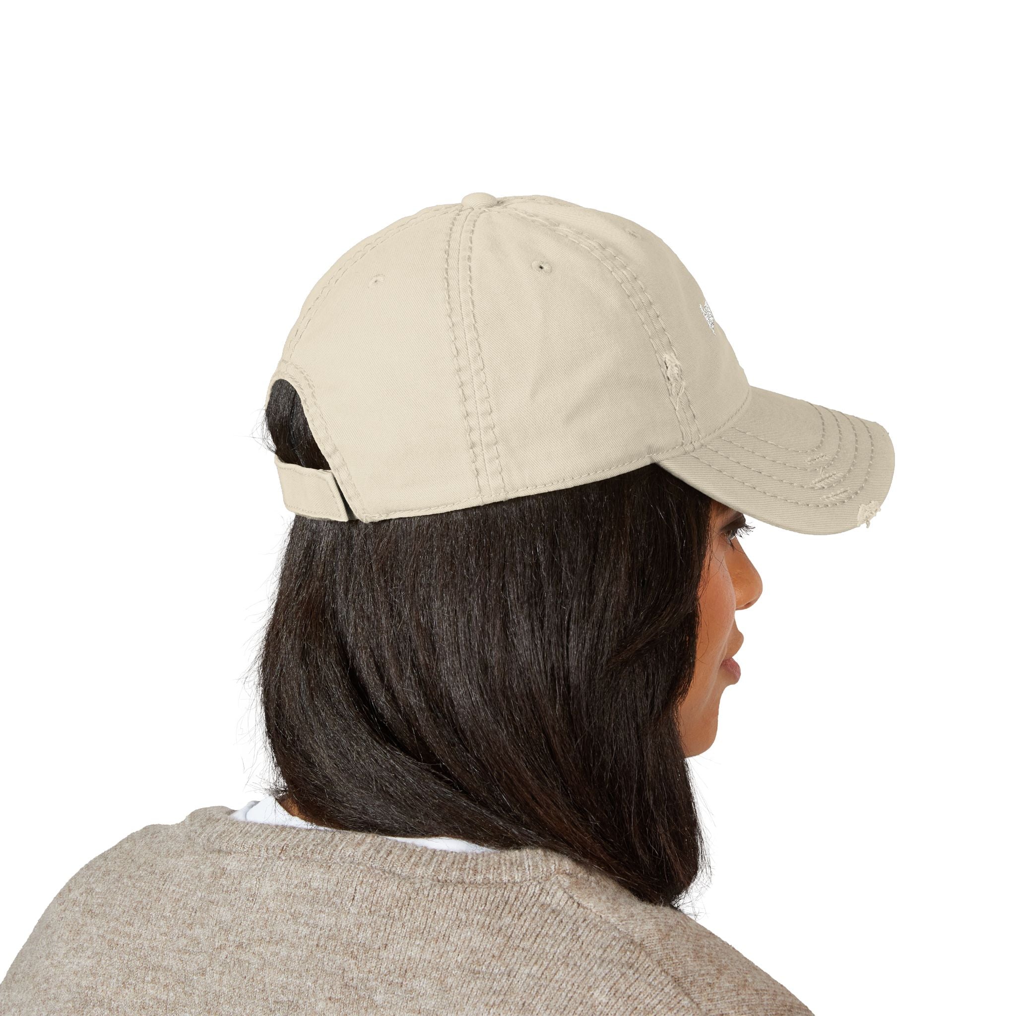 Distressed Embroidered 'Auraless' Dad Hat – Vintage Washed Baseball Cap