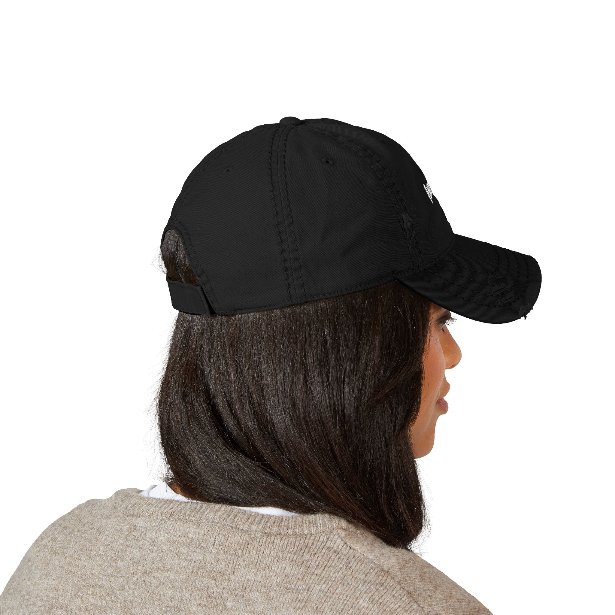Distressed Embroidered 'Auraless' Dad Hat – Vintage Washed Baseball Cap
