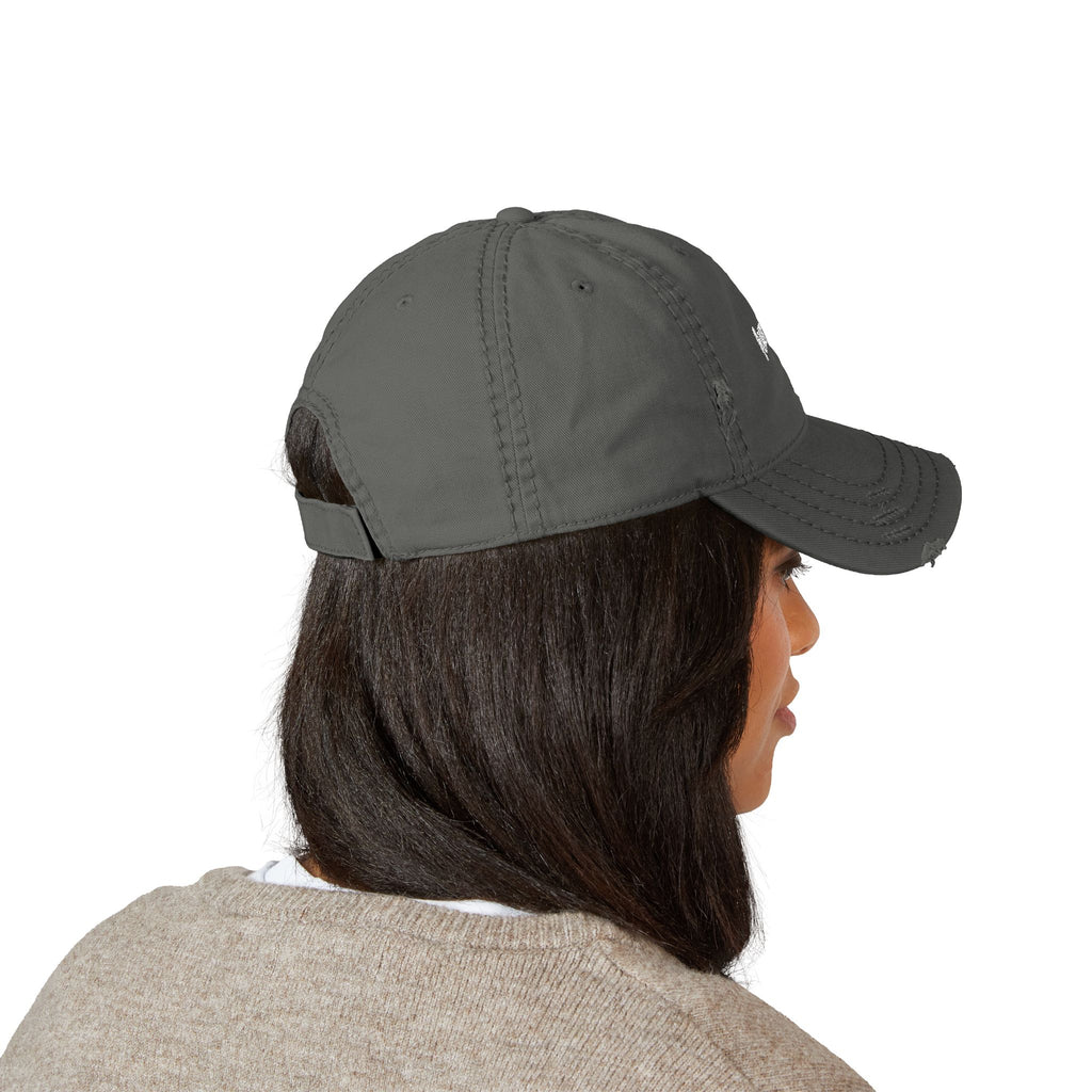 Distressed Embroidered 'Auraless' Dad Hat – Vintage Washed Baseball Cap