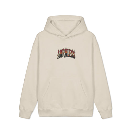 Hoodie — 'AURALESS' Flame Logo Heavyweight Pullover